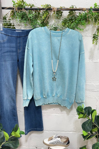 Solace Tiffany Blue Sweatshirt Zenana   