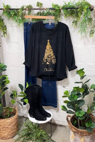 Gleaming Tree Black Shirts & Tops Oz