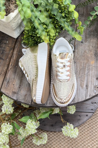 Fay Sneakers Gold by DV  DV By Dolce Vita   