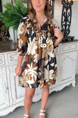 Bouquet Dress Camel