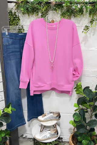 Quiet Places Pink Sweatshirt Zenana S Pink 