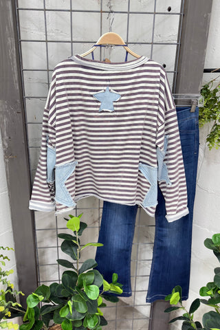 Stars Align Blue Combo Shirts & Tops Oli & Hali