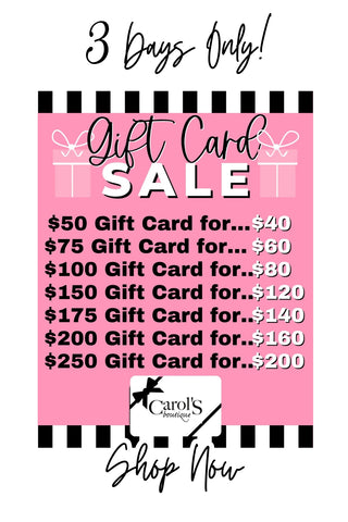 Gift Card carol's boutique