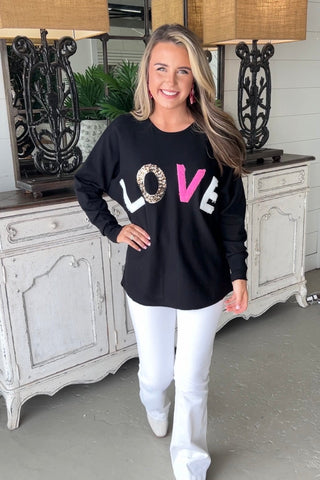 Love at First Sight Black sweater Vine & Love