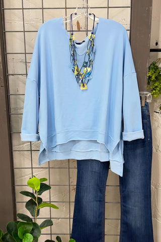 At Ease Baby Blue Sweatshirt MuMu