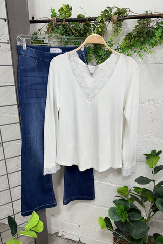 Peek of Lace Ivory Shirts & Tops carol's boutique