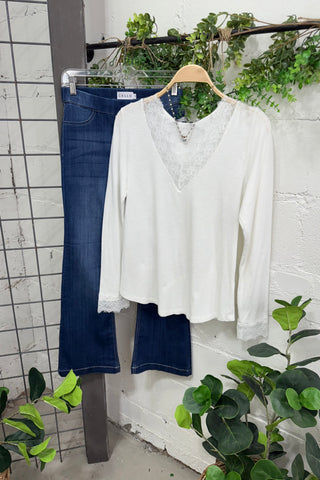 Peek of Lace Ivory Shirts & Tops carol's boutique