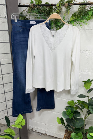 Peek of Lace Ivory Shirts & Tops carol's boutique