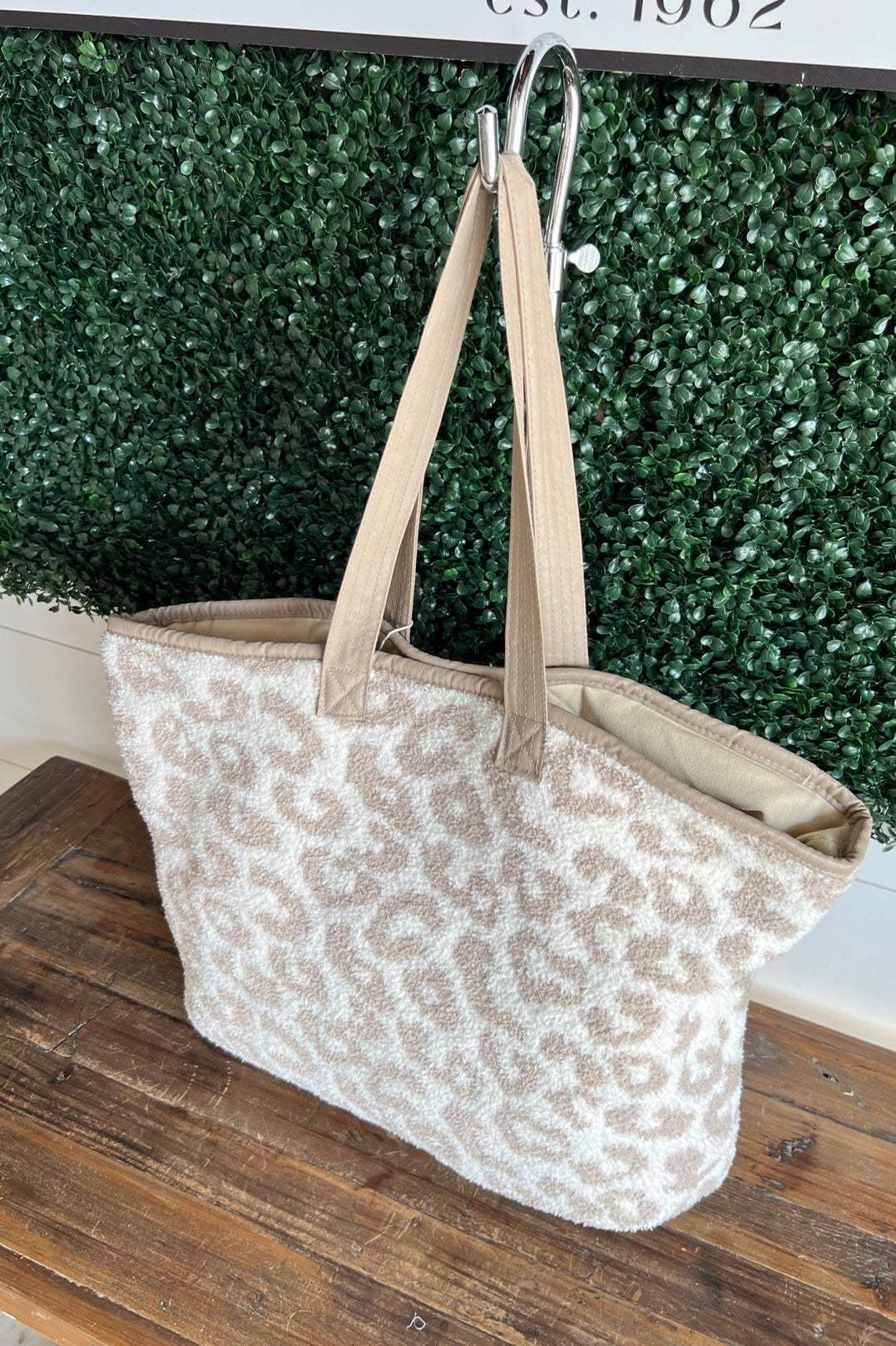 Coral, White and Silver Luxe Tote