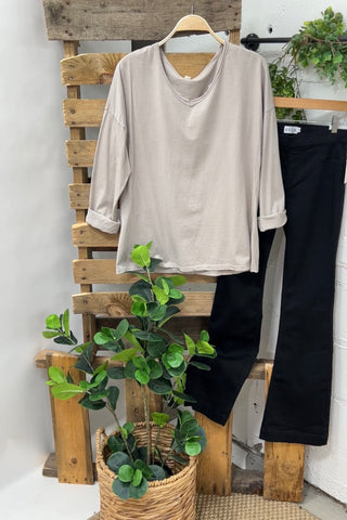 Basically Perfect Taupe Shirts & Tops OZ   